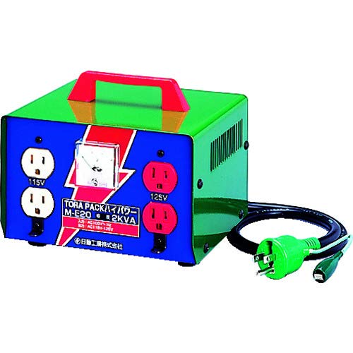 【ほぼ未使用】 日動 昇圧器 変圧器 2KVA 昇圧専用トランス アース付き ほぼ未使用】 日動 昇圧器 変圧器 2KVA 昇圧専用トランス アース付き
