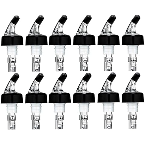 12 Pack Measured Liquor Pour Spout, Liquor Bottle Pourers, Measure Pour Spout for Liquor Bottles, Bottle Pourers for Alcohol, Shot Pourer Cocktail Liquor Dispenser Bar Bartending Tool -1.5oz/45ml Cover