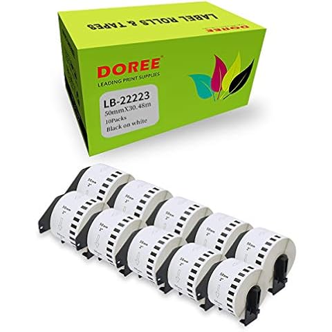 DOREE 10 rollos de etiquetas de dirección compatibles con Brother DK-22223 Cover