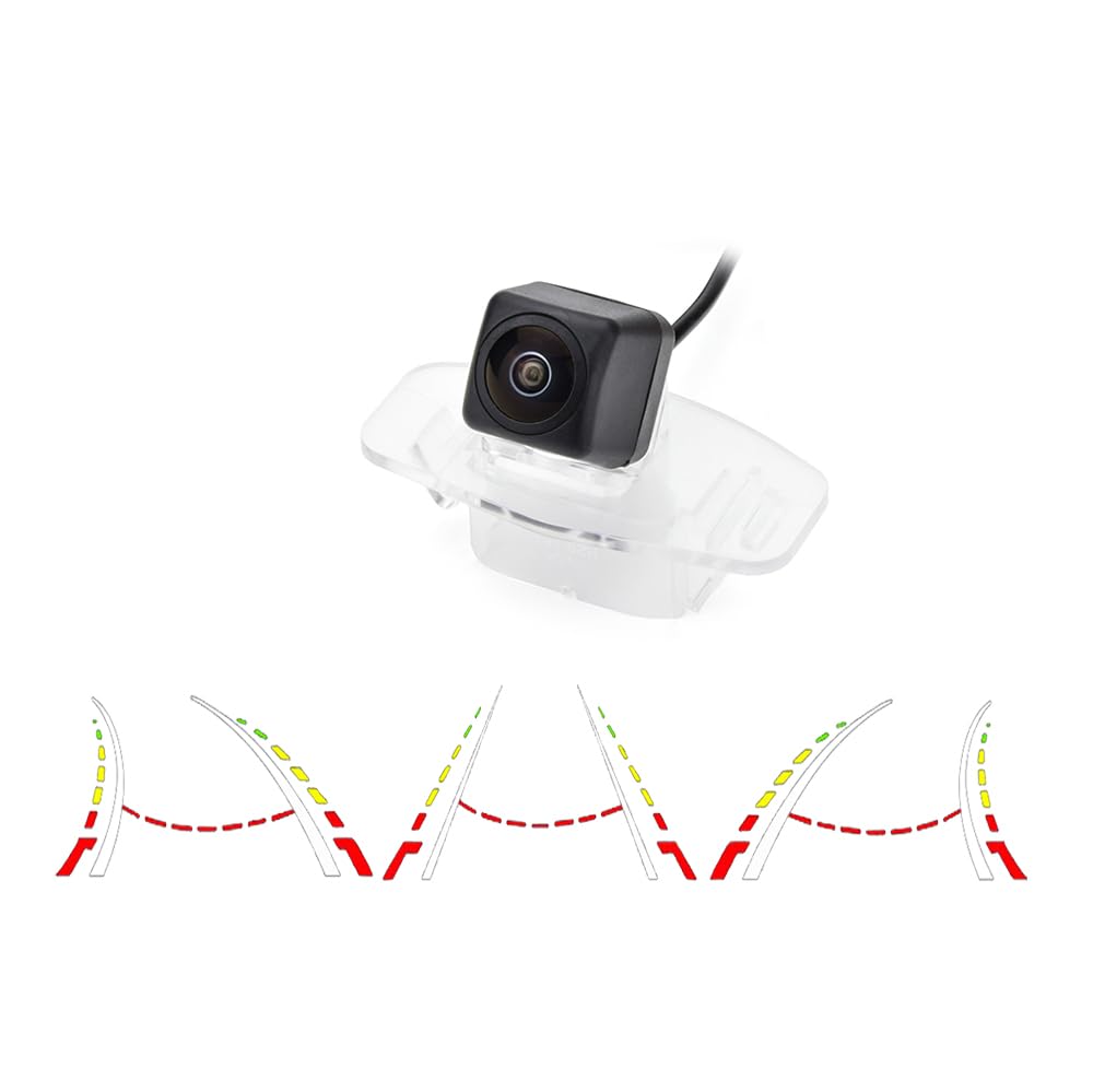 aSATAH AHD/CVBS Car Rear View Fisheye Lens Dynamic Trajectory Tracks Line & Vehicle Camera for Honda Accord/Spirior/City/Fit Sedan/Honda Civic/Ciimo/Honda Crider &170° Wide-Angle Backup Camera