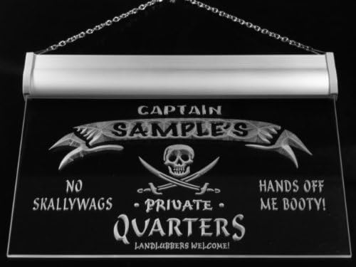 Miniatura 3 de ADVPRO pw508-b Señal de neón de la cerveza de la barra del cráneo del capitán privado de Morgan's Captain Private Quarters