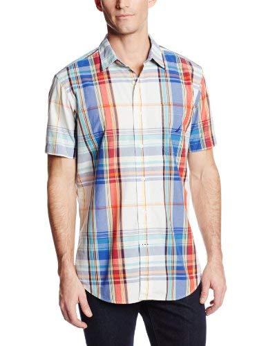 Nautica Men's Short Sleeve Vineyard Poplin Plaid Woven Shirt 2