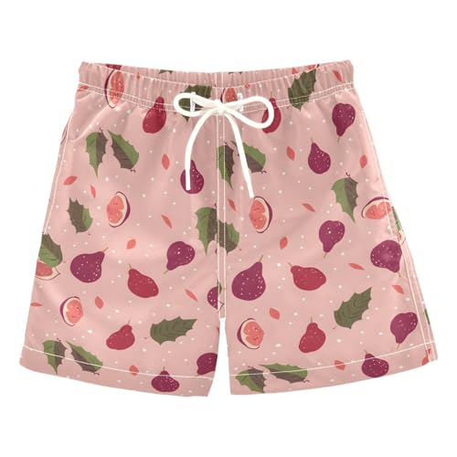 ALAZA Kangaroo Strawberry Leaf Boys Quick Dry Beach Board Shorts Kids Swim Trunks Bathing Suit Swimsuit 2T