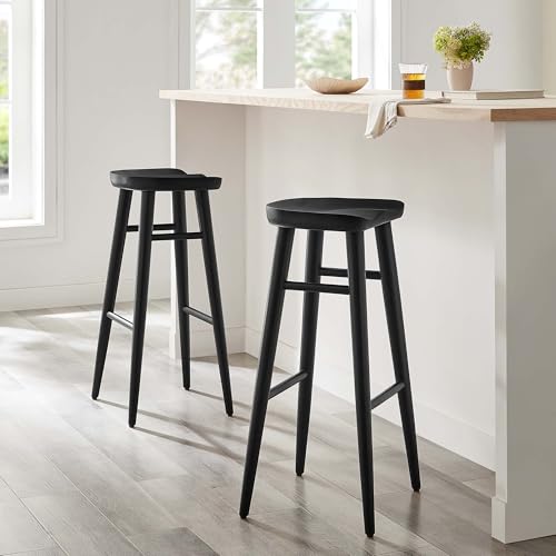 Modway EEI-6740-BLK Saville Butacos de Barra Sin Respaldo de Madera - Juego de 2, Negro miniatura 2