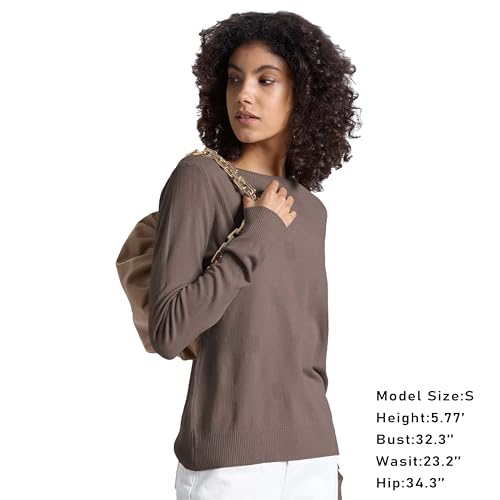 Women's Fall Pullover Long Sleeve Crew Neck Casual Ribbed Knit Lightweight Soft Sweater Top2