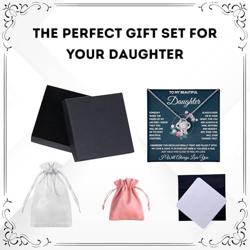 Daughter Gift From Mom Mother Daughter Necklace Birthday Graduation Christmas Jewelry Gifts For My Beautiful Daugther Adult with Message Card and Box4