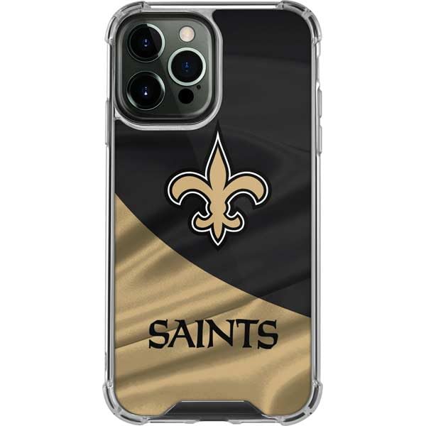 Skinit Clear Phone Case Compatible with iPhone 13 Pro Max - Officially Licensed NFL New Orleans Saints Design
