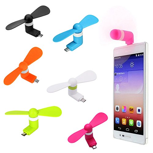 EX ELECTRONIX EXPRESS 6-Pack Portable Electric MicroUSB Fans for Smartphones and Tablets - Micro USB