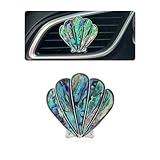 ORIESSE Seashell Car Decor,Coastal Car Air Freshener,Iridescent Abalone Seashell Air Vent Clips,Ocean Themed Car Interior Dashboard Accessories,Girly Refillable Diffuser