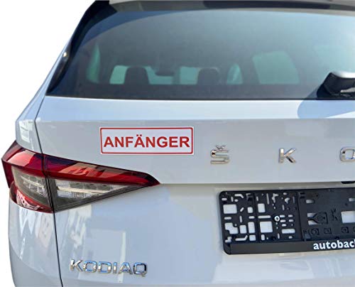 Magnetschild für Fahranfänger | Anfänger | Fahranfänger | Wieder ablösbar | 20x6cm | Kratz- und Wischfest | UV-Beständig (Fahranfänger - Bitte Abstand halten!)