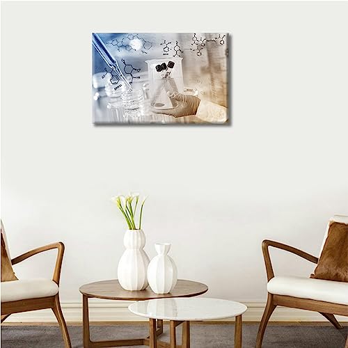 Image of TUMOVO Scientist Hand Holding Test Tubes Laboratory Research Wall Art 1 Panel Medical Artwork Wall Decor for Living Room, Bedroom, Bathroom, Office. Framed Ready to Hang (12 inch Wx18 H)