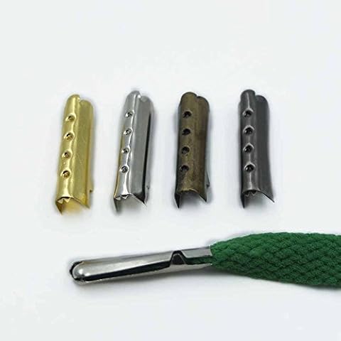 100 pcs Shoelace punta herrete extremos Bullet Cerradura de metal clips Cover