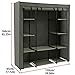 Homebi Clothes Closet Portable Wardrobe Durable Clothes Storage Organizer Non-Woven Fabric Cloth Storage Shelf with Hanging Rod and 10 Shelves for Extra Storage, 59.05
