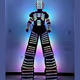 LED Robot Outfit Costume Led Clothes With Helmet For Stage Show Party Dance Disco Club Dj Adult Performer (L)