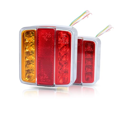 Aelmiyw 2 Piezas Pilotos LED Remolque,Pilotos Traseros Remolque,12V Pilotos Led Remolque Homologados,Luces para Remolque Para Camión RV Caravana Barco Luces Remolque Traseras