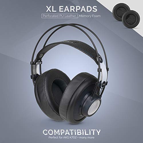 Image of Brainwavz XL Large Perforated Replacement Memory Foam Earpads - AKG K701 Suitable for Many Other Large Over The Ear Headphones - Sennheiser, AKG, HifiMan, Fostex, Sony