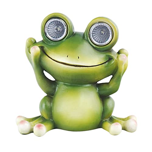 SOLUSTRE Solar Gartenlampe Frosch Statue Niedliches Cartoon Nachtlicht...
