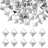 Tamaño Compacto Y Versátil: Con dimensiones aproximadas de 0.39 x 0.39 x 0.07 pulgadas, estas tachuelas pirámide son ideales para personalizar ropa, bolsos, cinturones y zapatos, ampliando las posibilidades de decoración en manualidades y bricolaje
