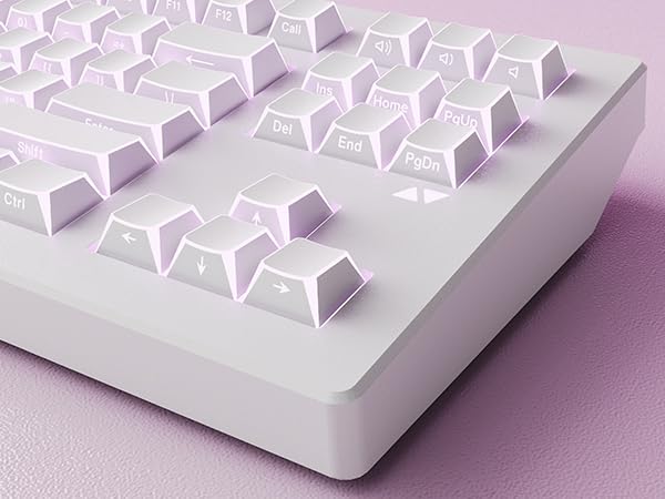 Image of ZORNHER CG870 Wireless Mechanical Keyboard,80% White Gaming Keyboard, Creamy Keyboard,Shine Though Double Shot Keycaps,Creamy Sounding Linear Switches,Hot-Swappable