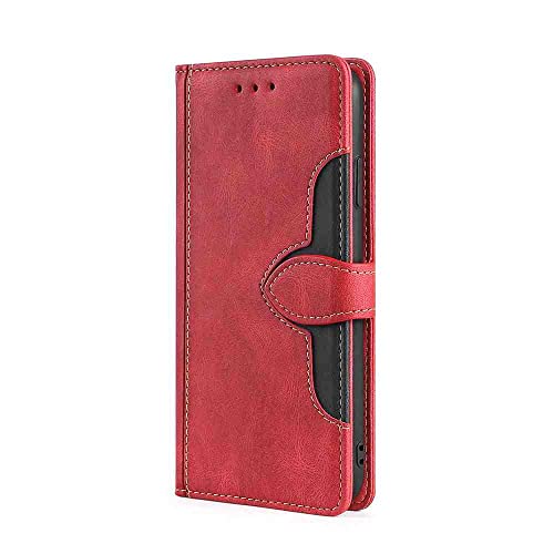 Fansipro Funda tipo cartera para teléfono MEIZU 16 GLOBAL EDITION, funda de piel sintética de alta calidad para 16 edición global, 2 ranuras para tarjetas, fácil de llevar, rojo
