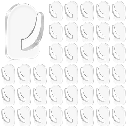 TPTGIAR Selbstklebende Haken Extra Stark 40 PCS Transparent Haken Selbstklebend Wall Hanger no Drill Klein mit Kleberücken Aufhänger für Handtücher Haken Badezimmer Wohnzimmer Küche Selbstklebend