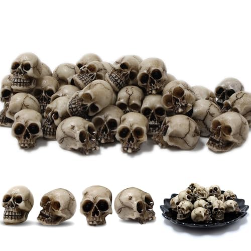 FENGCHUANG Calaveras Decorativas 20 Piezas Resina Calavera, Decoraciones de Escritorio Calaveras, para Halloween, Carnaval, Decoración Fiestas, Fiestas Terror, Decoración Macetas