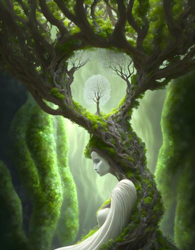 Art mural arbre de vie SERENDIPITP toile 58x90cm pour une décoration de salon zen