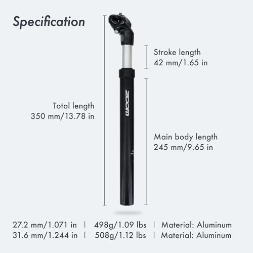 Djc Components SP-SUSPENSION Djc Bike Suspension Seatpost Shock Absorber Damper Post 27.2 30.9 31.6 Mm thumb #2