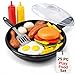 25 PCS Play Food Kids Toy Set with Frying Pan Skillet and Spatula - Kitchen Cooking Pretend Play Toy Grill Set for Toddlers Kids