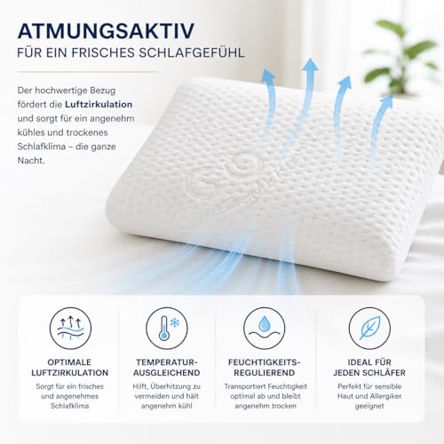 FMP Matratzenmanufaktur Orthopädisches Nackenstützkissen viscoelastisches Kissen, Visco...