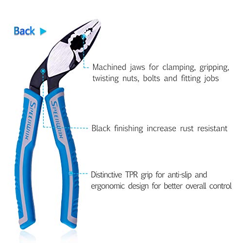 Speedwox Combination Pliers Lineman Pliers Heavy Duty 7-1/2 Inches Reduce Effort By 35% Angled Head Wire Side Cutting Multi Use Pistol Grip Remove Screws Bolts Professional Tool #TOP4
