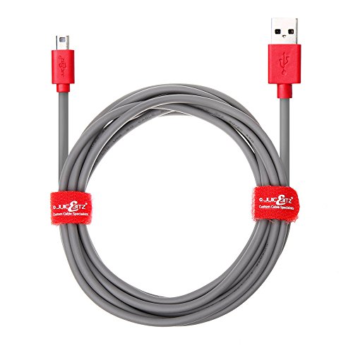 JuicEBitz 0.5m/1.5ft 20AWG Power Only Charger Cable for Nintendo DSi, DSi XL, 3DS, 2DS - Standard USB A to Mini AB Connectors