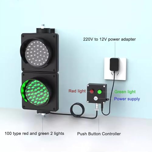 Feu de circulation rouge vert 100 mm boîtier PC extérieur étanche IP65