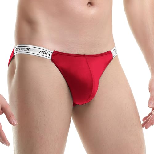Generisch 2026 Tanga elástica de cintura baja de color liso para hombre, pantalones cortos cómodos de triángulo, rojo, XXL