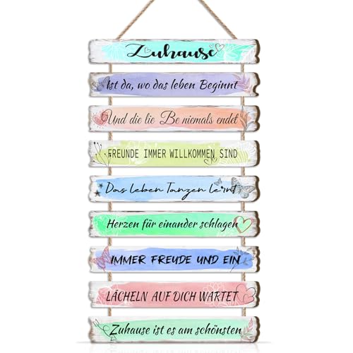 BINCUE 9pcs Insirierende Wandkunst Wanddeko Zuhause,Bunte Familie Schilder mit Sprüchen,Motivierende Familienregeln Wandbilder,Insirierende Familienregeln Bilder,Regenbogen Motivierende Schild Familie