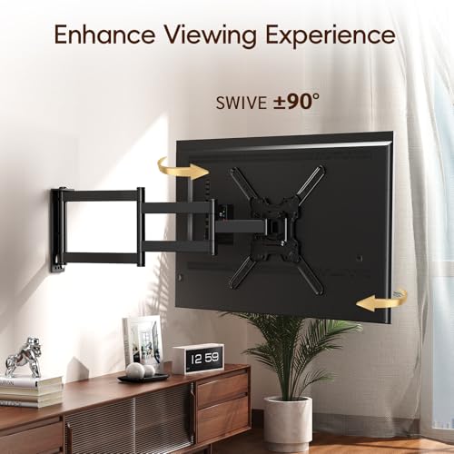 Image of Long Arm TV Wall Mount for 26-65 Inch TVs, Full Motion Swivel Corner Wall Mount Bracket, Long Extension 36.2 inch Max,Swivel and Tilt, Max VESA 400x400mm, Holds 77 lbs