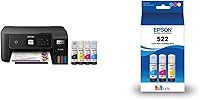Vista 9 de Epson EcoTank ET-2800 Impresora inalámbrica a color todo en uno Supertank sin cartuchos, negro, mediano y tinta EcoTank T522 de ultra alta