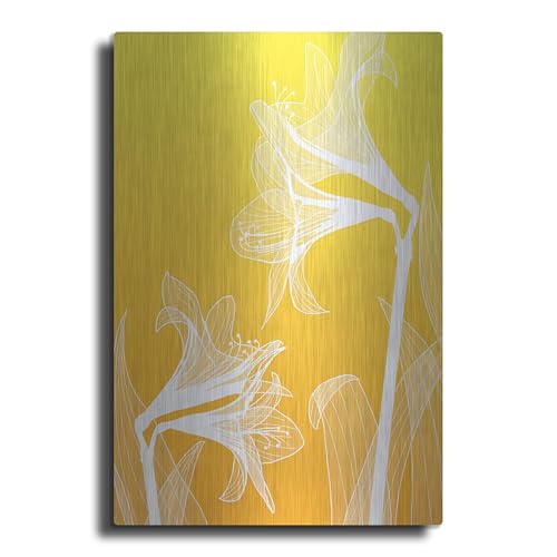 Luxe Metal Art 'Floral 3' by Graphinc, Metal Wall Art, 12'x16'