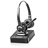 Leitner OfficeAlly LH275 Dual-Ear Wireless Office Telephone Headset with Noise Canceling Microphone - Works with Cisco, Polycom, Yealink, Avaya, Softphones, VoIP, Skype, Teams, 99% of Office Phones
