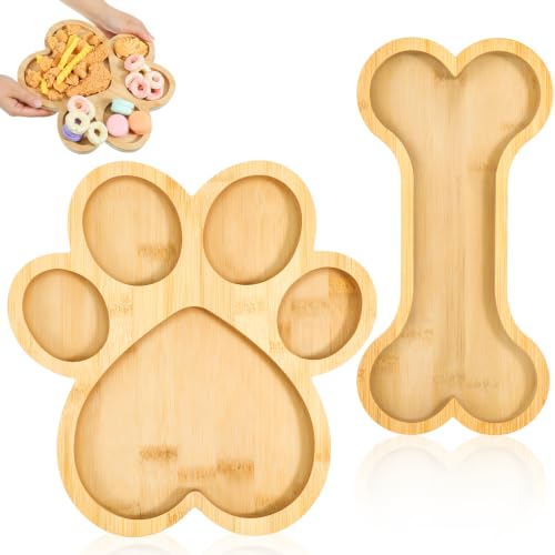 Paw and Bone Wooden Serving Tray Set