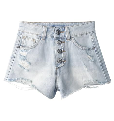 Short en denim filles à ourlet brut idéal pour les vacances d'été et les jeux