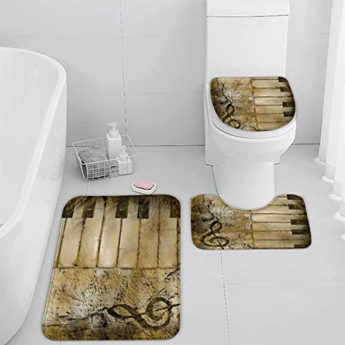 Badezimmer Badematte 3 Teilig Set Notiz rutschfest Badteppiche Saugfähig Memory Foam Badezimmermatte Weich WC…