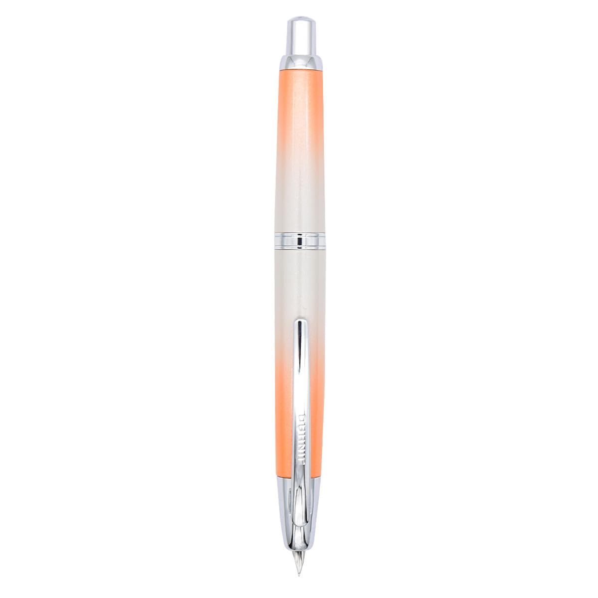 Jinhao 10 Press Fountain Pen, Retractable Metal Fountain Pen Fine Nib(0.5mm) with Ink Converter, Gradient Orange
