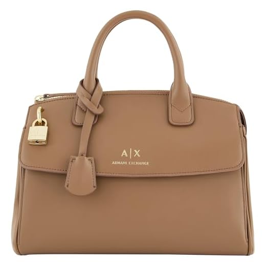 Armani Exchange Jane, Sustainable, Padlock Logo Charm, Tote M Donna, Pisco, One_Size