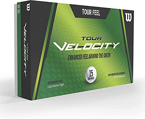 Wilson-Golf-Tour-Velocity-15-Bolas-Compresion-70-Ionomero-Para-Sensacion-de-Golpeo-Agradable-Blanco