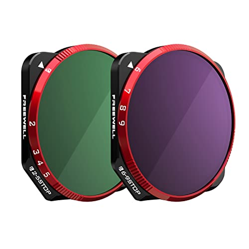 Freewell Variable ND 2-5 Stop, 6-9 Stop Pack de 2 Filtres VND Filtres pour Objectif de Caméra Compatibles avec Mavic 3/Mavic 3 Cine/Mavic 3E