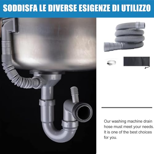 Wohnwagen Abwasserschlauch, Zusammenklappbarer Abflusschlauch mit verstellbarem Adapter, Wohnmobil-Abwasserschlauch-Set für Anhänger, auslaufsicher, platzsparendes Design (5m)