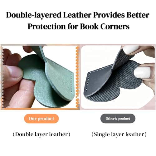 Image of Leather Heart Bookmarks - Winjeto 6 Pieces Cute Book Marks Lovers Gifts | Corner Bookmark Page Markers | Bookish Reading Teachers Women Kids Gifts | School Office Home Supplies Accessories Stationary