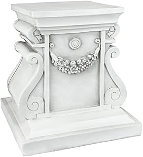 Design Toscano Classic Statuary Garden Plinth Base Riser, Medium 12 Inch, Polyresin, Antique