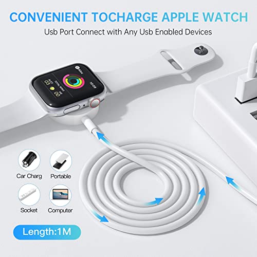 Watch Charger Compatible With Apple Watch Charger, Watch Charger Charging Cable For Watch Series 8/7/6/5/4/3/2 /Se/Se2, Magnetic Fast Charger Cord For Iwatch Portable Wireless Charging (3.3Ft /1M) #TOP6